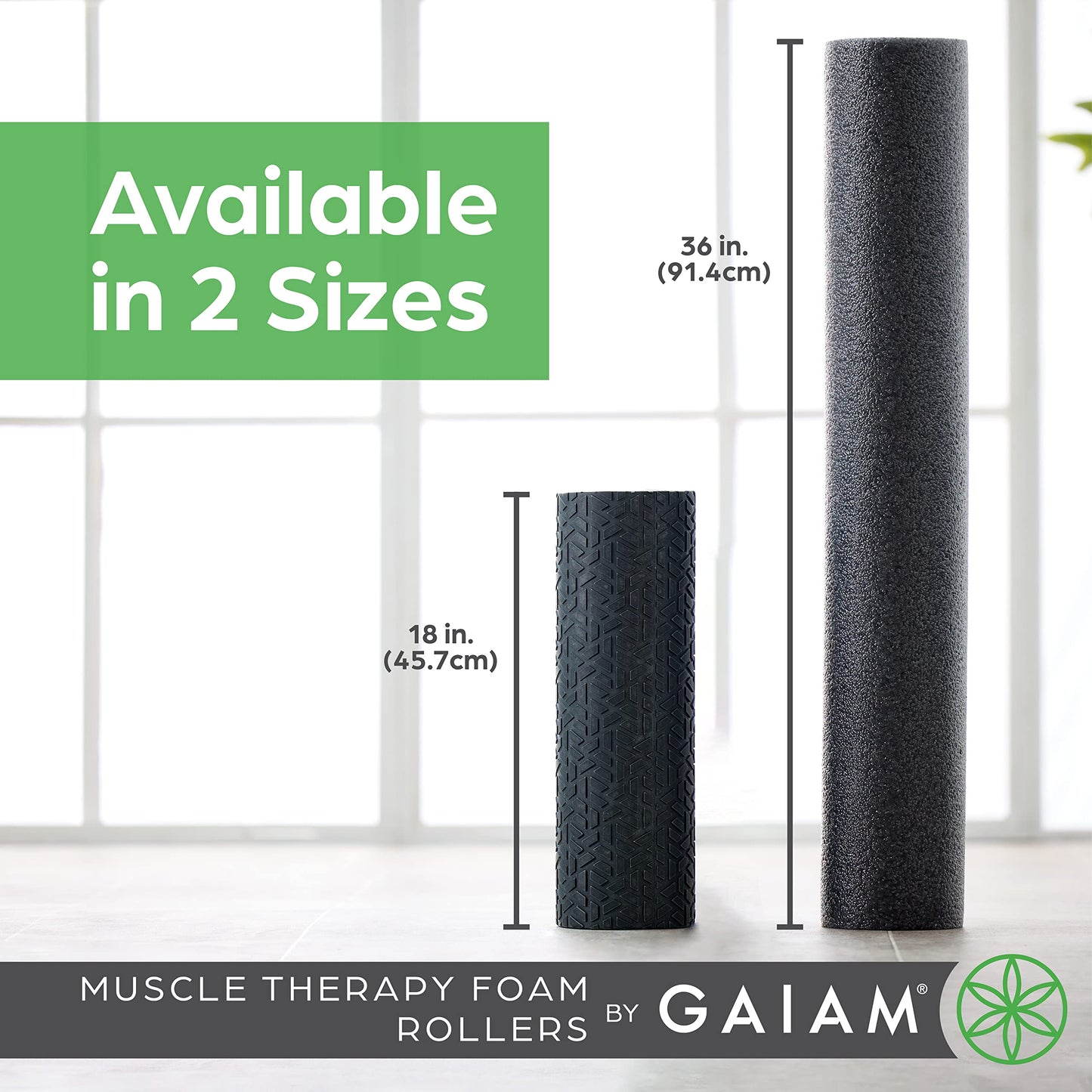 Gaiam Restore Marbled Foam Roller for Muscle Massage - 18" Muscle Massager for Stimulation - Total Body Pain Relief, Back, Neck, Foot, Calf, Leg, Arm - Deep Tissue Massager for Sore Muscles - Purple