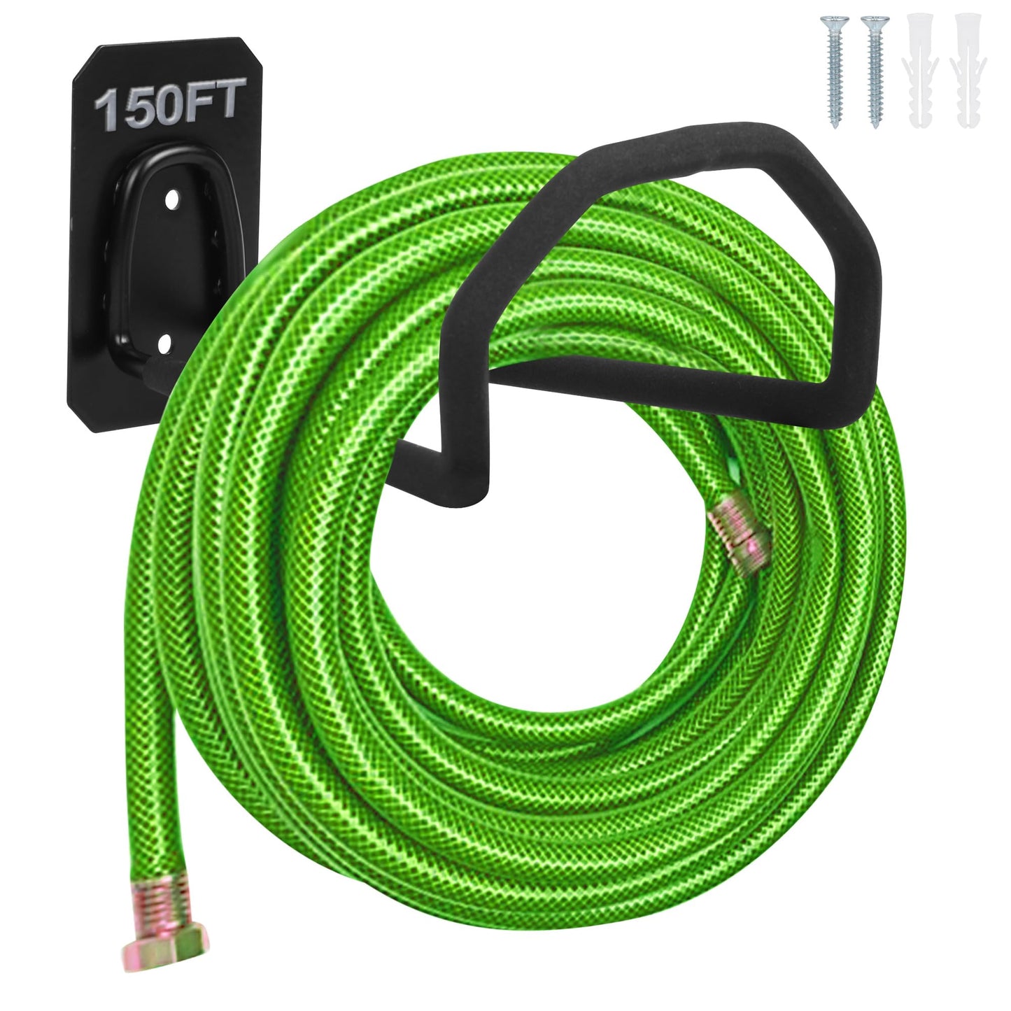 PeoMev Garden Hose Holder Wall Mount - Heavy Duty Water Hose Holders for Outside, Metal Hoses Hanger Sturdy Hose Reel Hooks for Garden