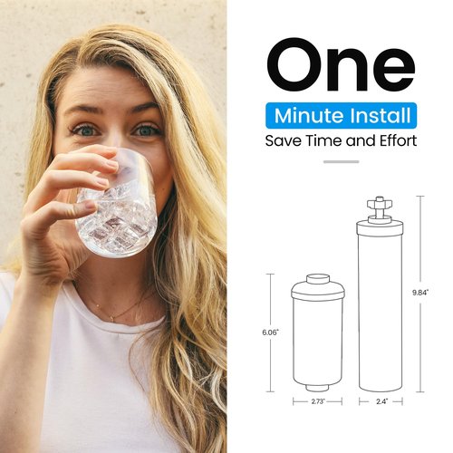Filterlogic NSF/ANSI 372 Certified Water Filter, Replacement for Berkey® Black Filters (BB9-2®) & Fluoride Filters (PF-2®) Combo Pack