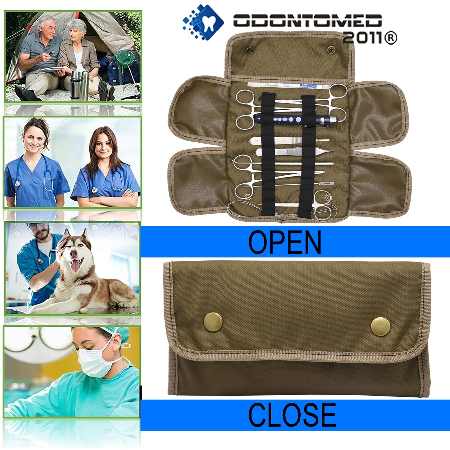 OdontoMed2011 20 PC U.S. Military Style Surplus Emergency/Survival Kit - Bleed CONTOL Kit - Military Style First Aid Kit - Molle Pouch MLT-04