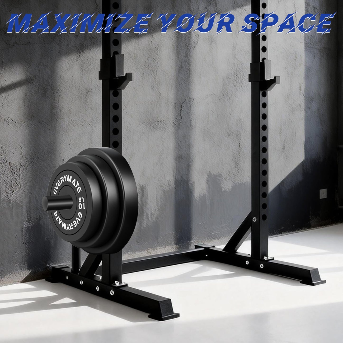 EVERYMATE Power Rack & Squat Rack Attachments Olympic Weight Plate Holder – Fits 2.36x2.36 Inch Tubes, 1" Hole – Bumper Plate Storage（4 pack）