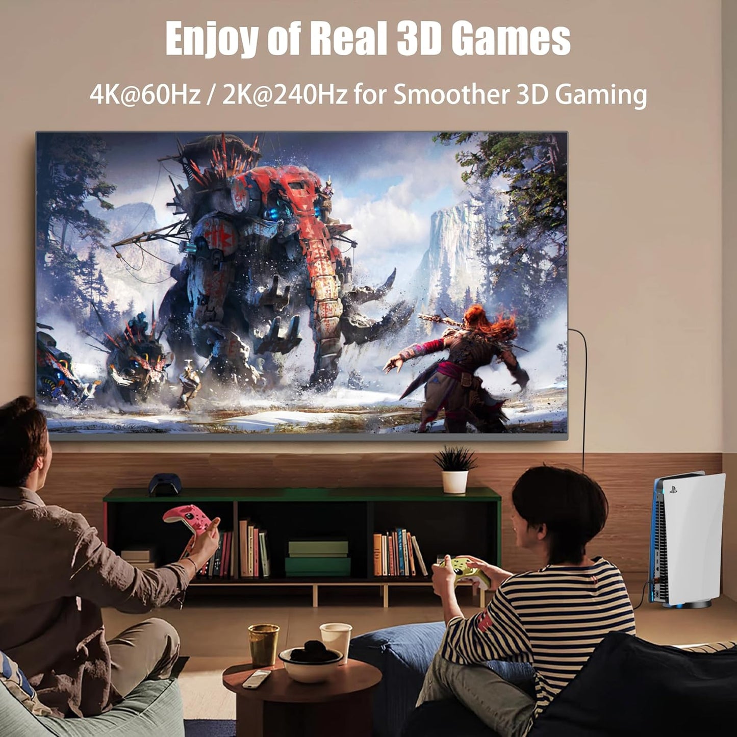 4K 2.0 10FT 5-Pack, 18Gbps 4K@60Hz 2K@240Hz, HDR10, 3D, Dolby, 2.2 PS5, HDMI Cable High Speed HDMI Cord, Support & ARC