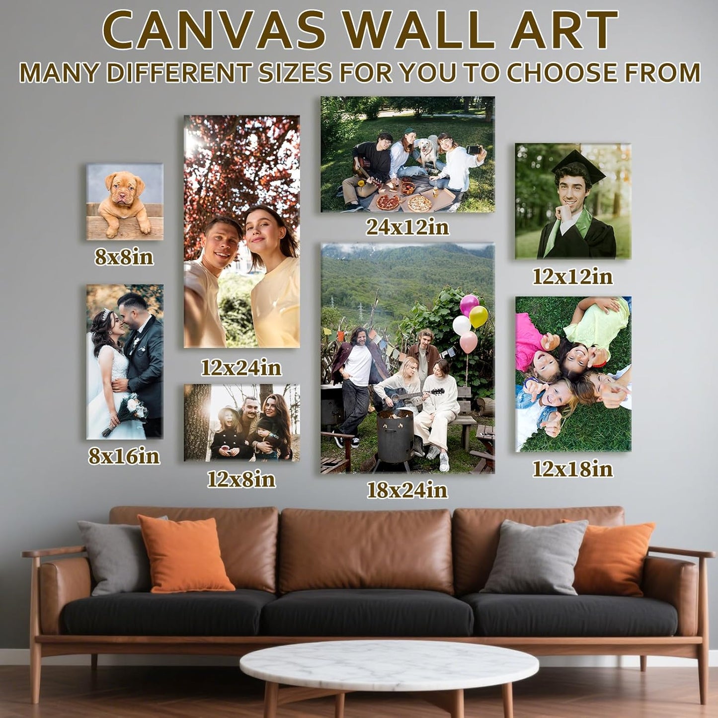 Skiennix Custom Canvas Prints - Personalized Photo Wall Art for Weddings, Family & Home Decor | 16x20 Wrapped Frame