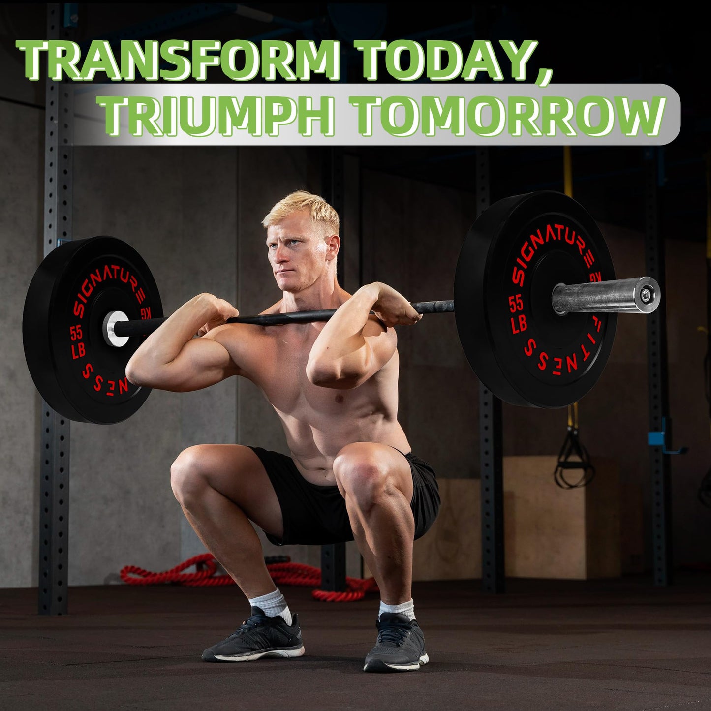 Fitvids 2-Inch Olympic Bumper Weight Plates Including 160 LB Weight Plates & 7FT Olympic Barbell Bar, Colored