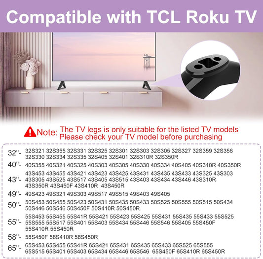 Varghesyla 32" 40" 43" 49" 50" 55" 65" 32S359 32S355 40S355 43S455 50S525 55S435 65S455 (Upgraded Version) TV Stand