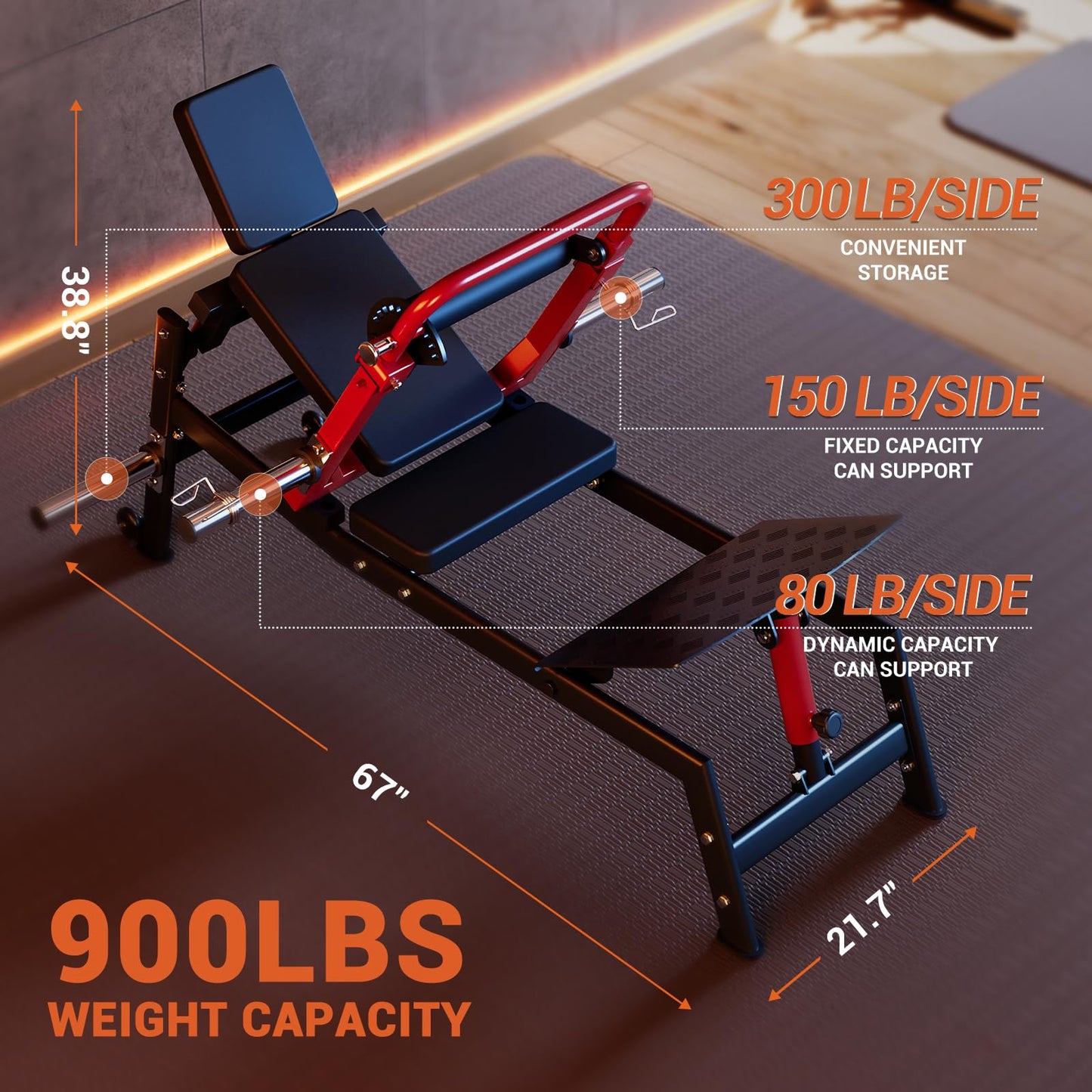 GarveeLife Hip Thrust Machine, 900 LBS Plate-Loaded Glute Bridge Machine with Weight Holder, Heavy Duty Butt Exercise Equipment for Glute Muscles Building and Butt Shaping, Adjustable Footboard
