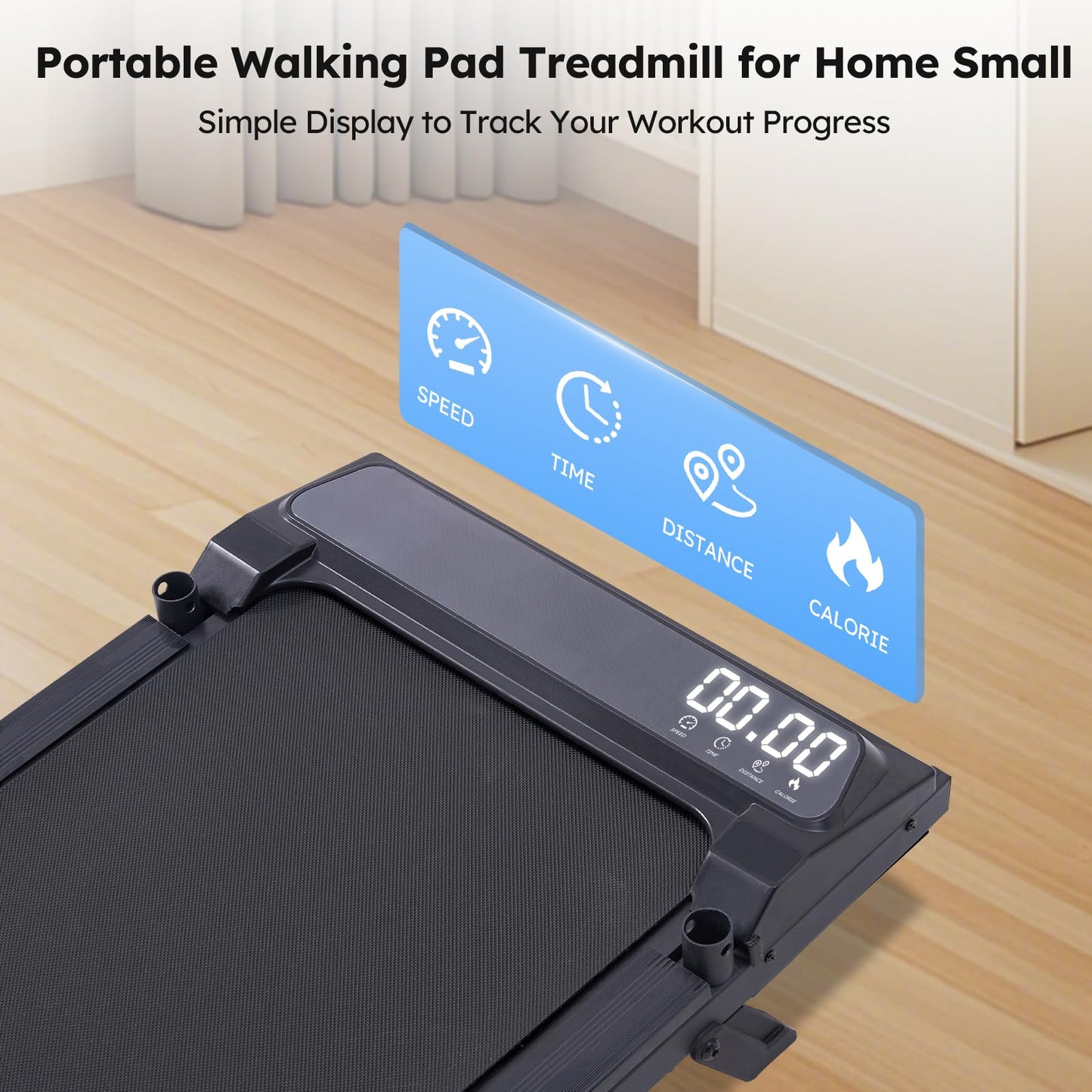 UYOGA Portable Walking Pad Treadmill with Incline, 3.0HP Mini Electric Treadmills for Home Small, 0.6-7.6MPH Small Walking Pad with Handle Bar, Treadmills for Exercising with 350 lb Capacity