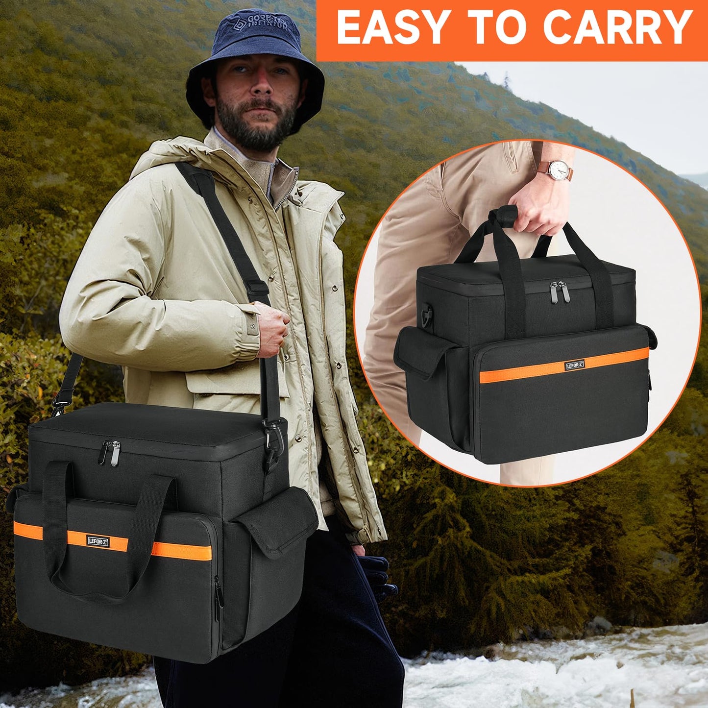LEFOR·Z Carrying Case Compatible with Jackery Explorer 2000 v2/1500/1000 Plus/ECOFLOW Delta 2/BLUETTI AC180,Portable Power Station Travel Bag for Charging Cable and Accessories(Bag Only)