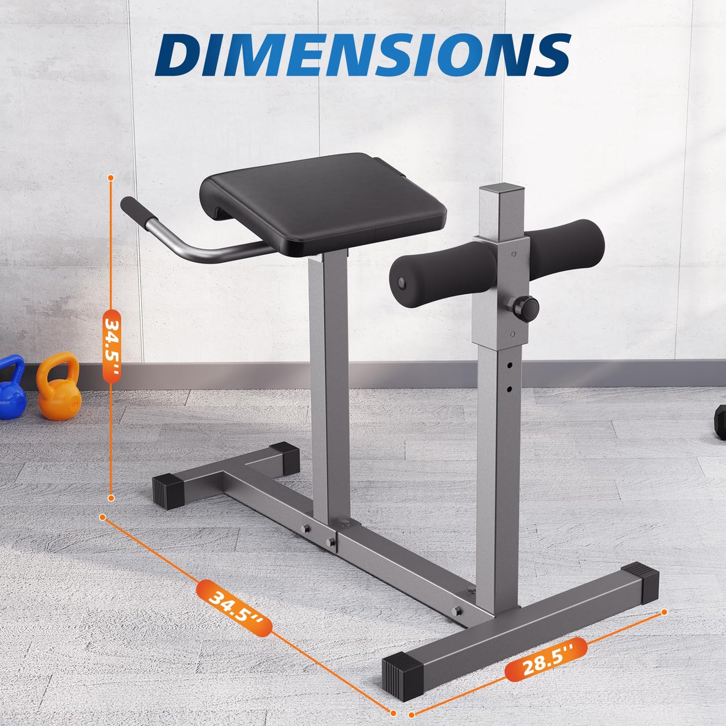 Marcy Adjustable Hyperextension Roman Chair / Exercise Hyper Bench JD-3.1 Dark grey