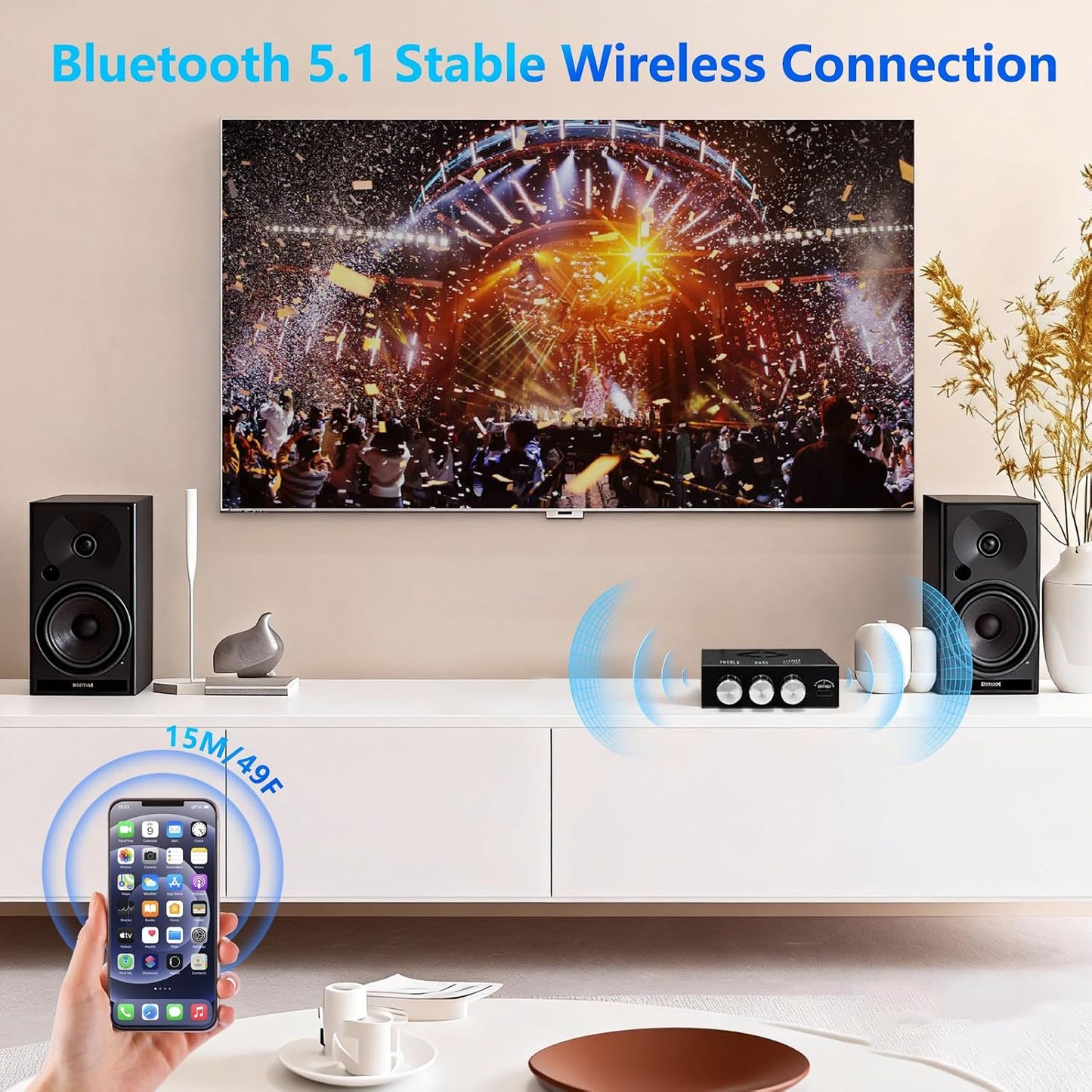 Generic 5.0 Board,160 2W 2.1 15-36 Bluetooth Audio Stereo Amplifier * HiFi Channel Mini Amp Module with Treble & Bass
