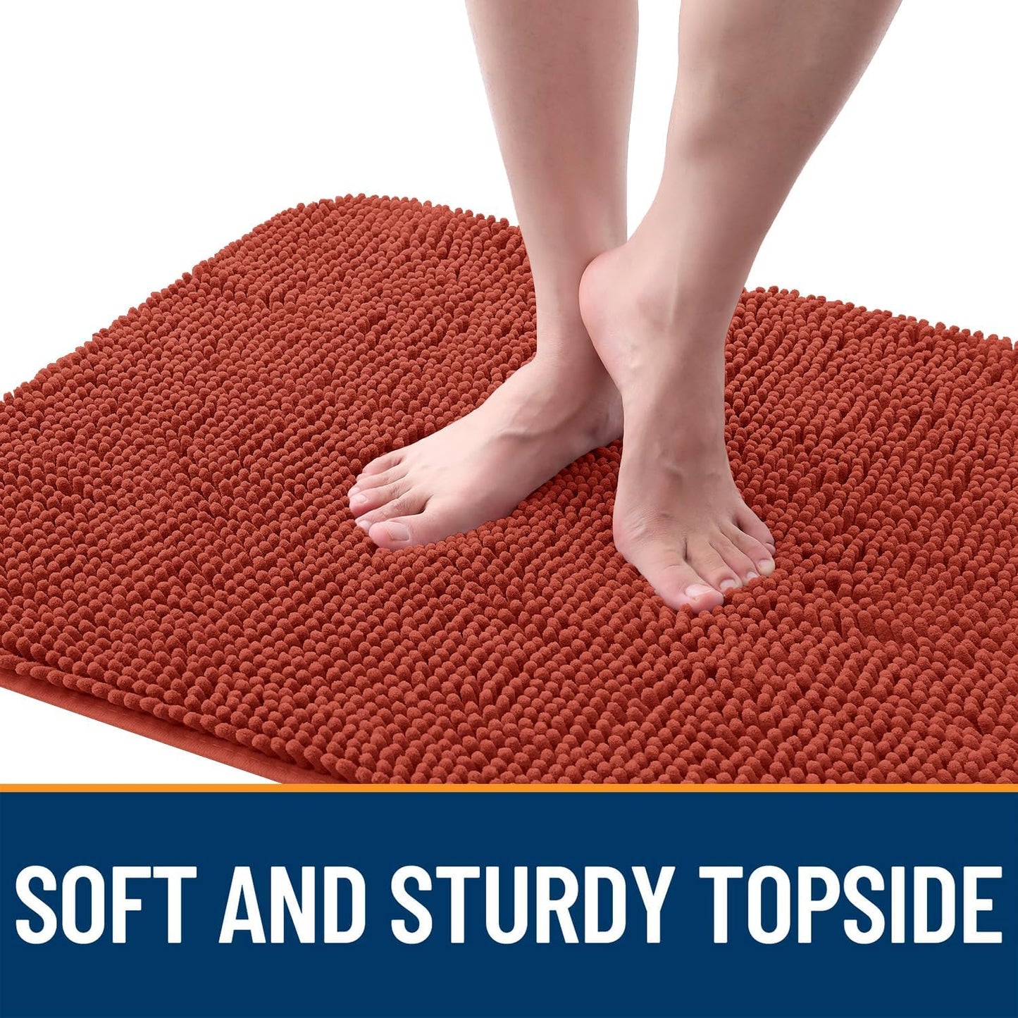 OLANLY Dog Door Mat - Absorbent Non-Slip Washable Doormat for Muddy Paws | 70x35 Maple Red