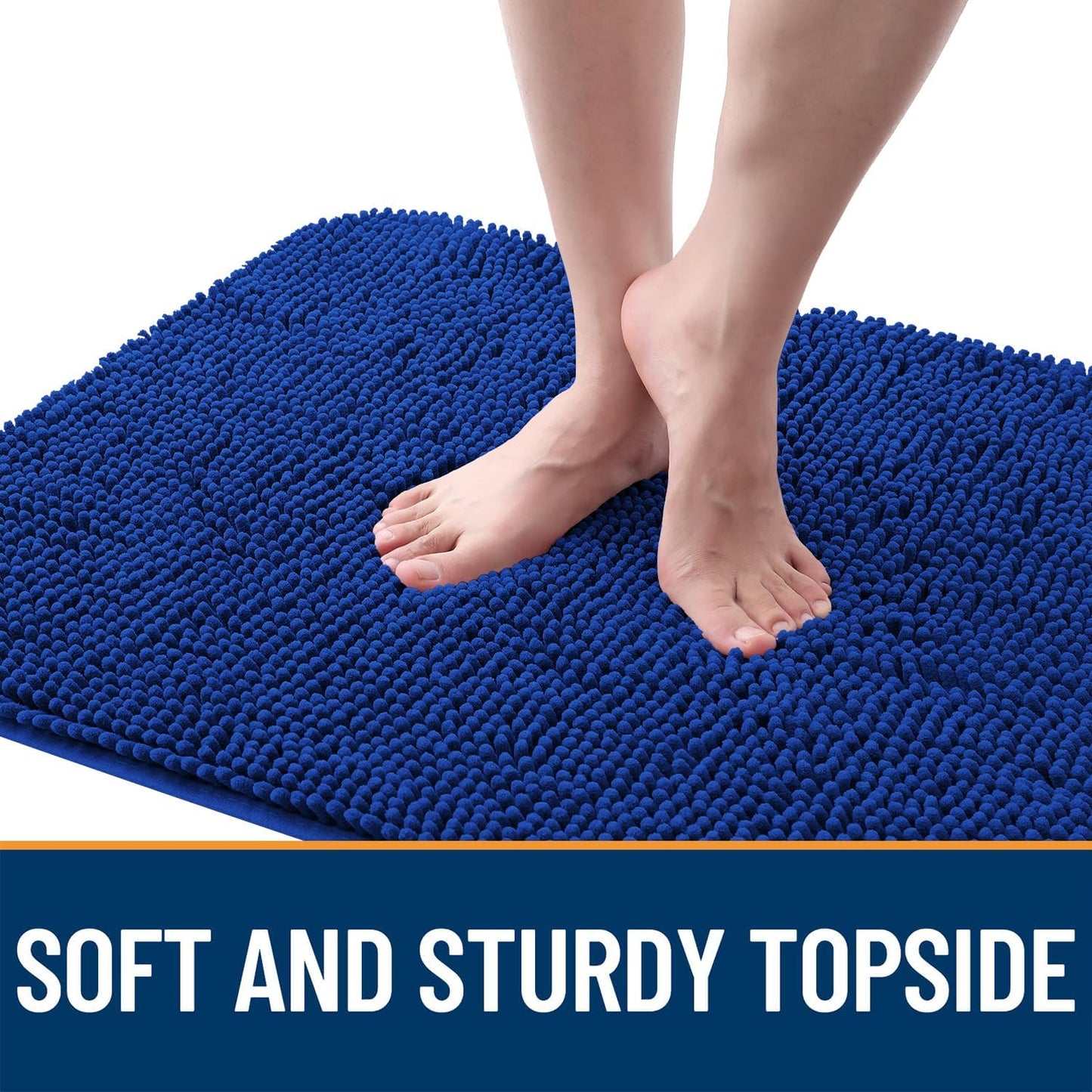 OLANLY Dog Door Mat - Absorbent Non-Slip Washable Doormat for Muddy Paws | 34x21 Royal Blue