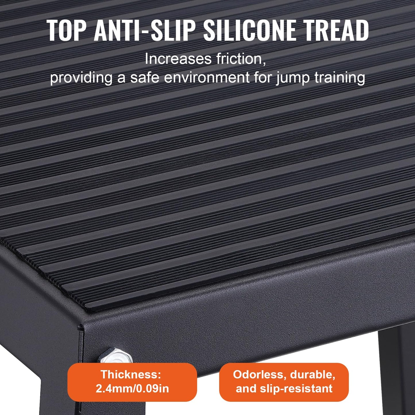 VEVOR Plyometric Platform Box, 12/18/24 Inch Plyometric Jump Box, Fitness Steel Plyo Box for Home Gym Jump Training, Crossfit, Conditioning, Strength Training, Black
