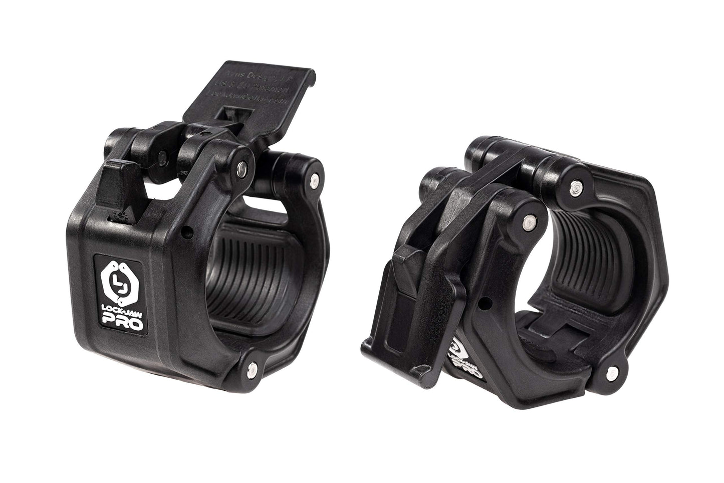 Lock-Jaw PRO 2 Barbell Collars Olympic Barbell Clamps 2 Pcs – Heavy Duty Bar Clamps for 2” & 50mm Olympic Bars – Secure Weight Bar Clamps for Strength Training & Home Gym Accessories – All Black