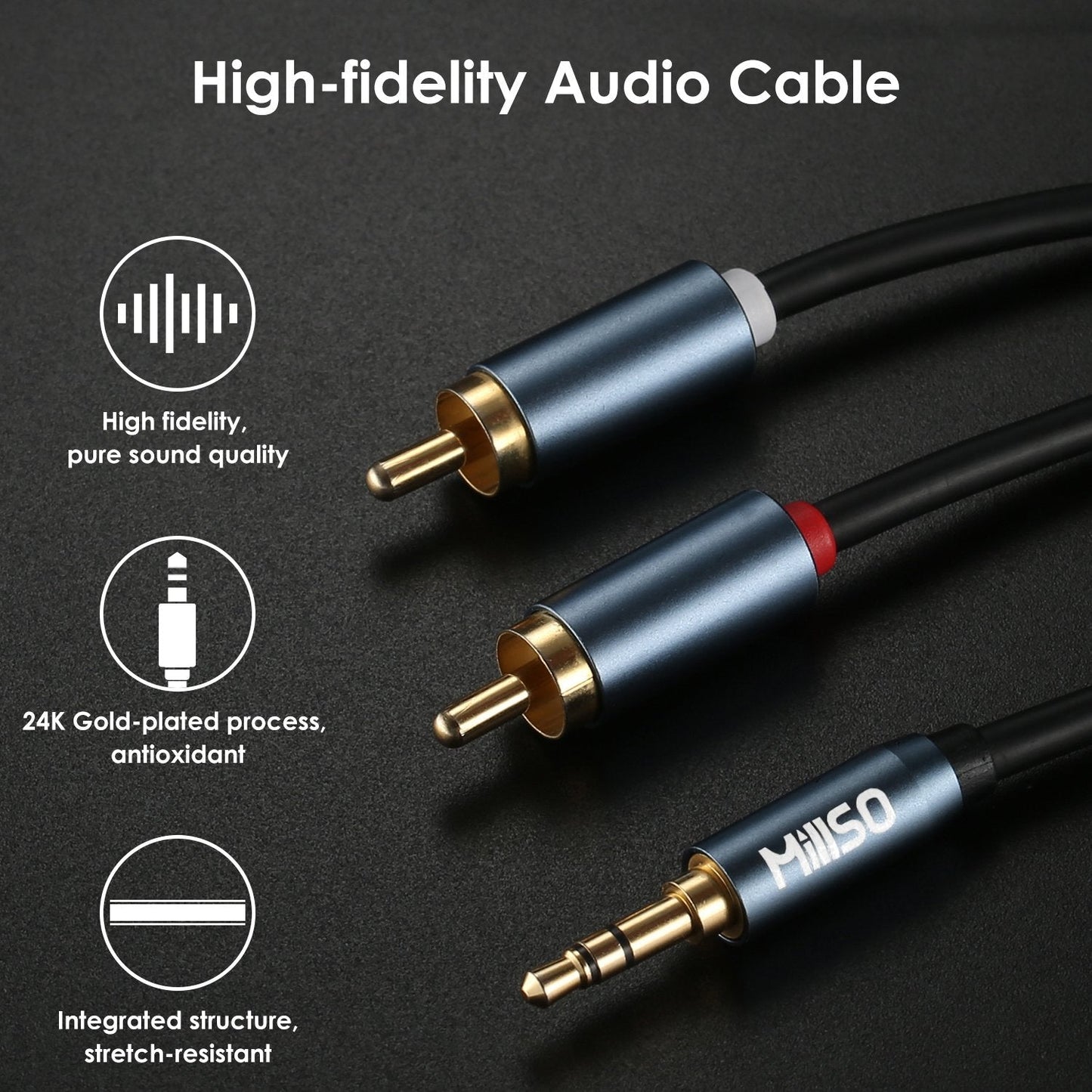 3.5mm (16 5 3.5mm 1/8 MP3 MillSO to RCA, FT / M) RCA to AUX Cable to RCA Male Premium Stereo Audio Cable for Connects a