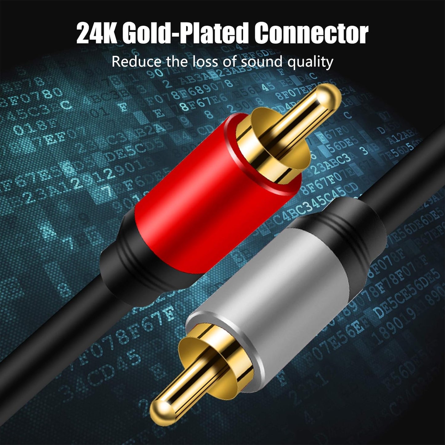 2RCA 2RCA 10ft, 2 2 (10Ft/3m) Tan QY to Cable Gold-Plated RCA Male to RCA Male Stereo Audio Cable for Home Theater