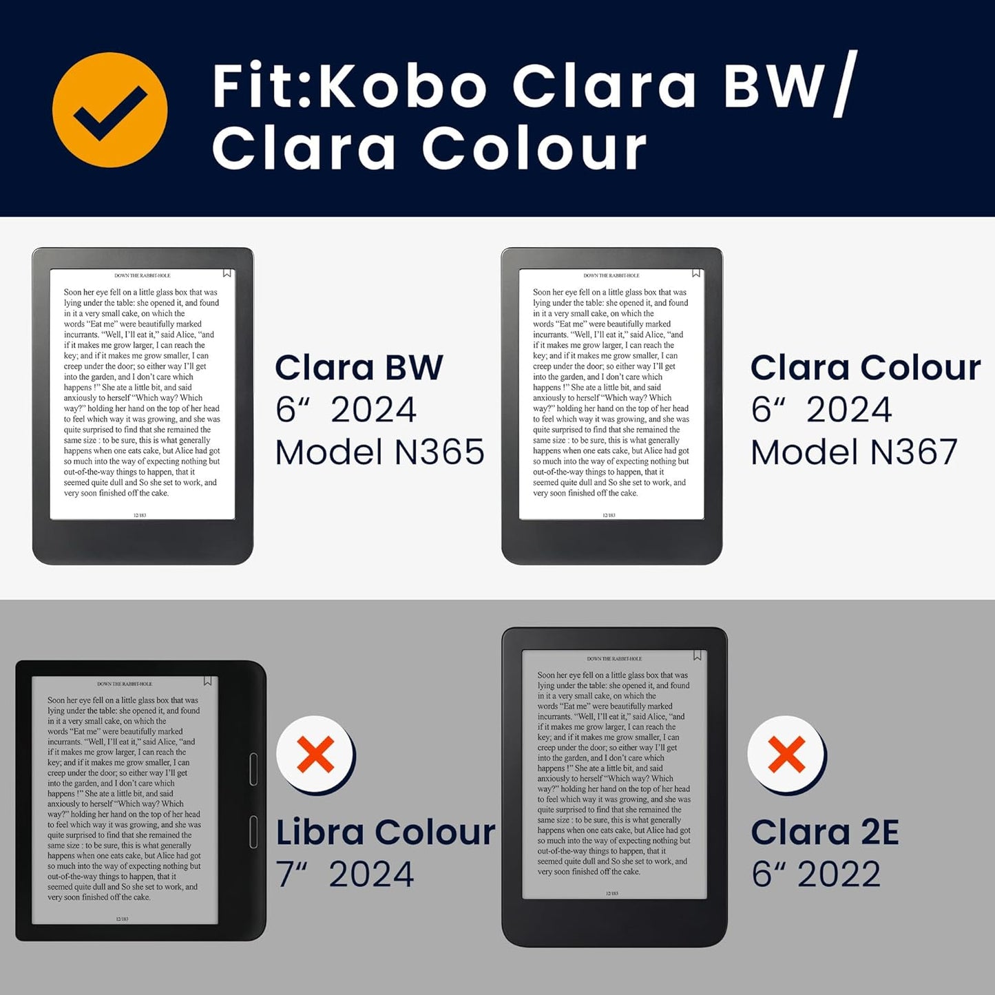 Blue Fabric Flip Folio Case for Kobo Clara BW/Colour
