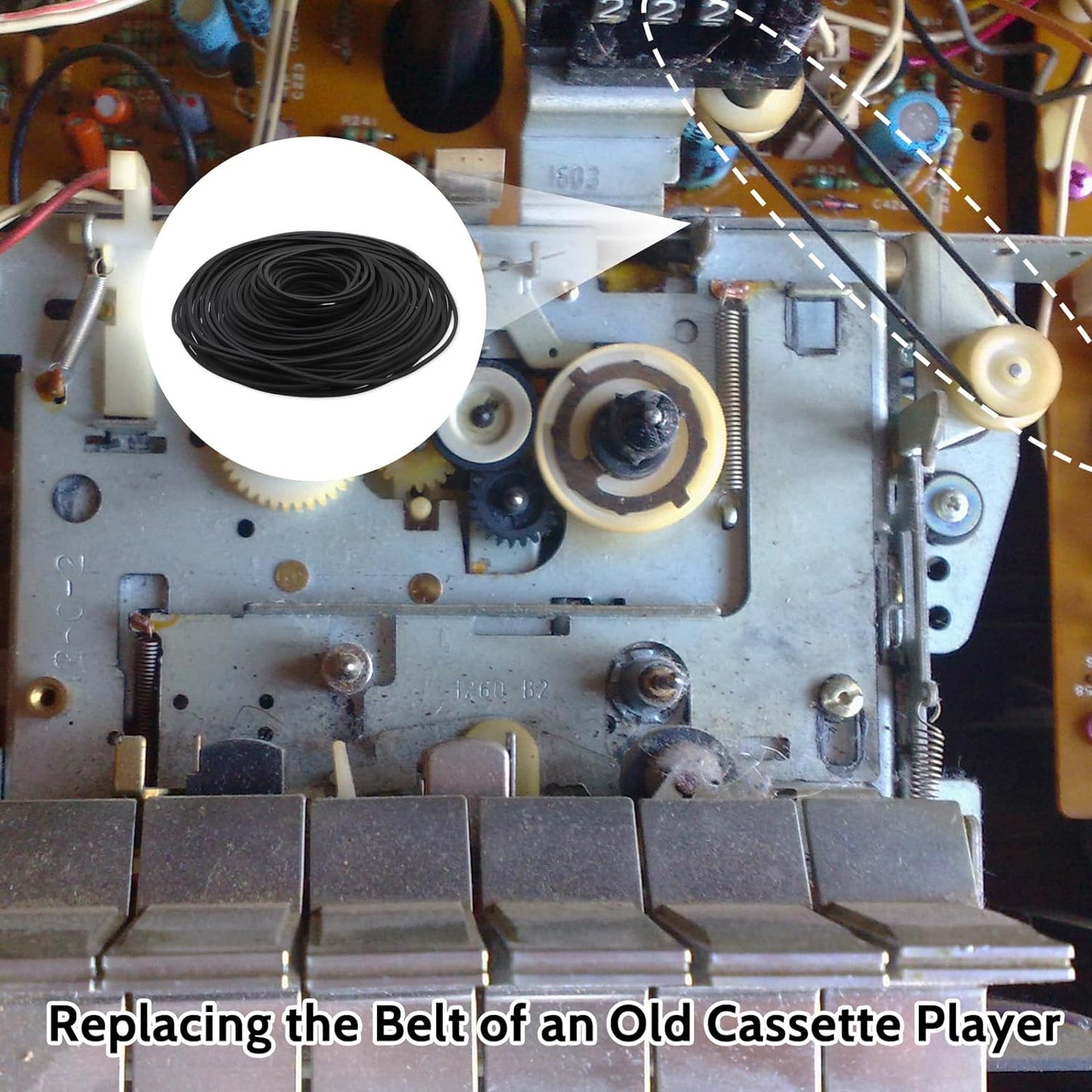 EupHHonycs 120 Cassette 40-135 Mm Cassette PCS Belts, Recorder Belts, Repair Maintenance Mix Tape Machine Rubber Belt
