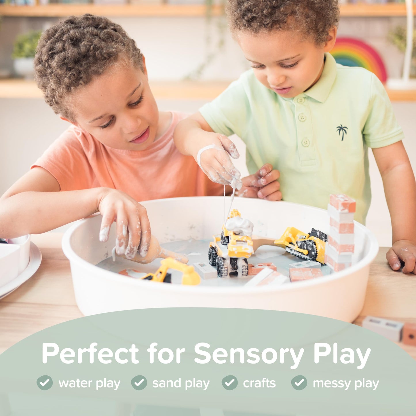 Inspire My Play Sensory Bin with Lid and Removable Storage Inserts - Sensory Bins for Toddler Crafts - Kids Sensory Toys for Autistic Children - Sensory Activities for Toddlers