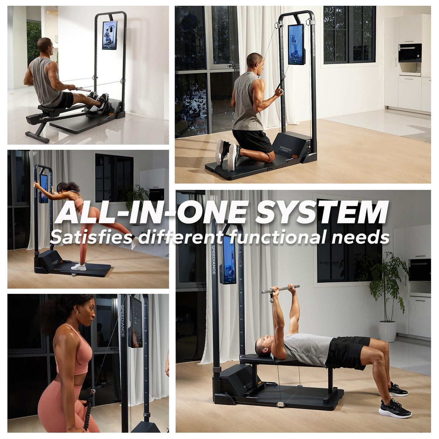 Speediance Gym Monster Smart Home Gym, Multifunctional Strength Training Machine, Smith Machine Power Cage Workout Station, Squat Rack Cable Machine, Full Body Fitness Equipment for Home Workout