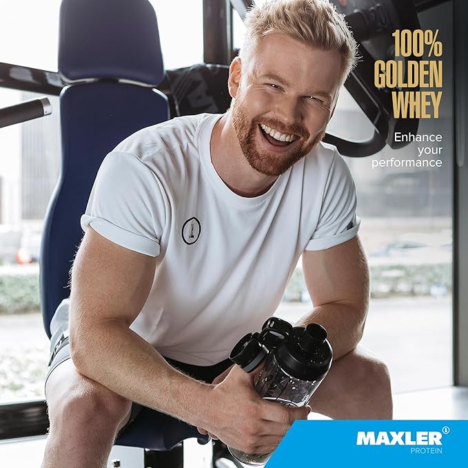 Maxler 100% Golden Whey Protein - 24g of Protein per Serving - Premium Whey Protein Powder for Pre Post Workout - Fast-Absorbing Whey Concentrate, Isolate & Hydrolysate Blend - Bananas & Cream 5 lb