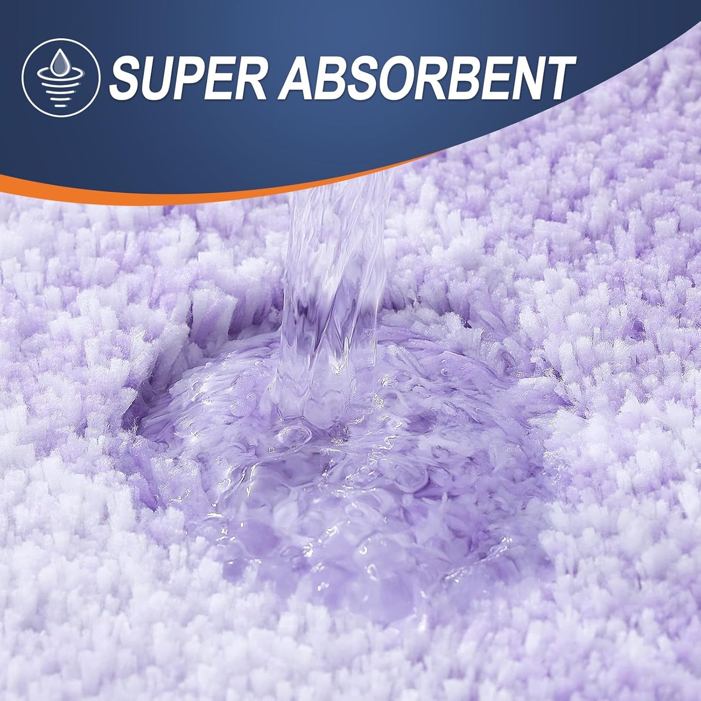 OLANLY Large Bath Rug Mat - Extra Soft Microfiber, Quick Dry & Washable | Light Purple 44x32