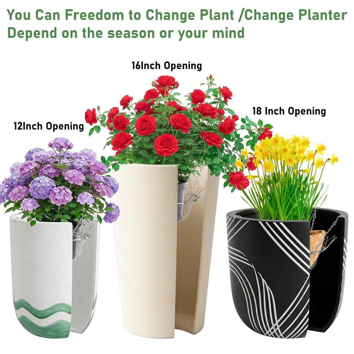 Adjustable Planter Insert - Stainless Steel Pot, Resilient Heavy Duty Riser, Accessory Housing Unit | for Flower Filler Support Chains Outdoor Indoor Potted Home Garden Decor Height Elevating