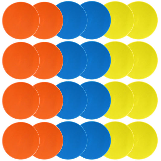 SIFENYU Poly Spot Markers Rubber Floor Dots 9 inch 24 Pcs Flat Cones Non-Slip Agility Markers Poly Spots for Gym Soccer Basketball Sports Speed Agility Training, Classroom Activities, Exercise Drills