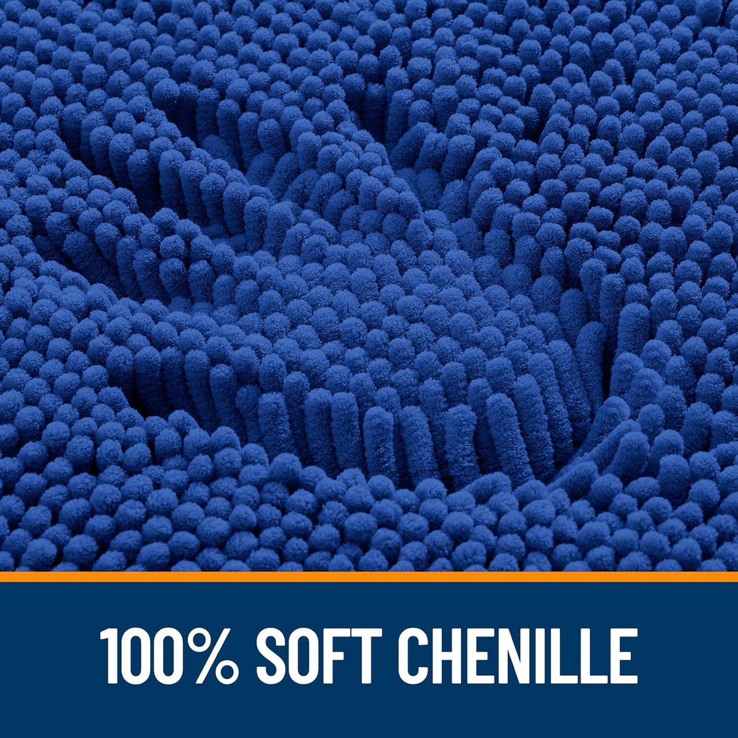 OLANLY Large Bathroom Rugs - Extra Soft Chenille Bath Mats | Quick Dry, Machine Washable, 45x27, Royal Blue