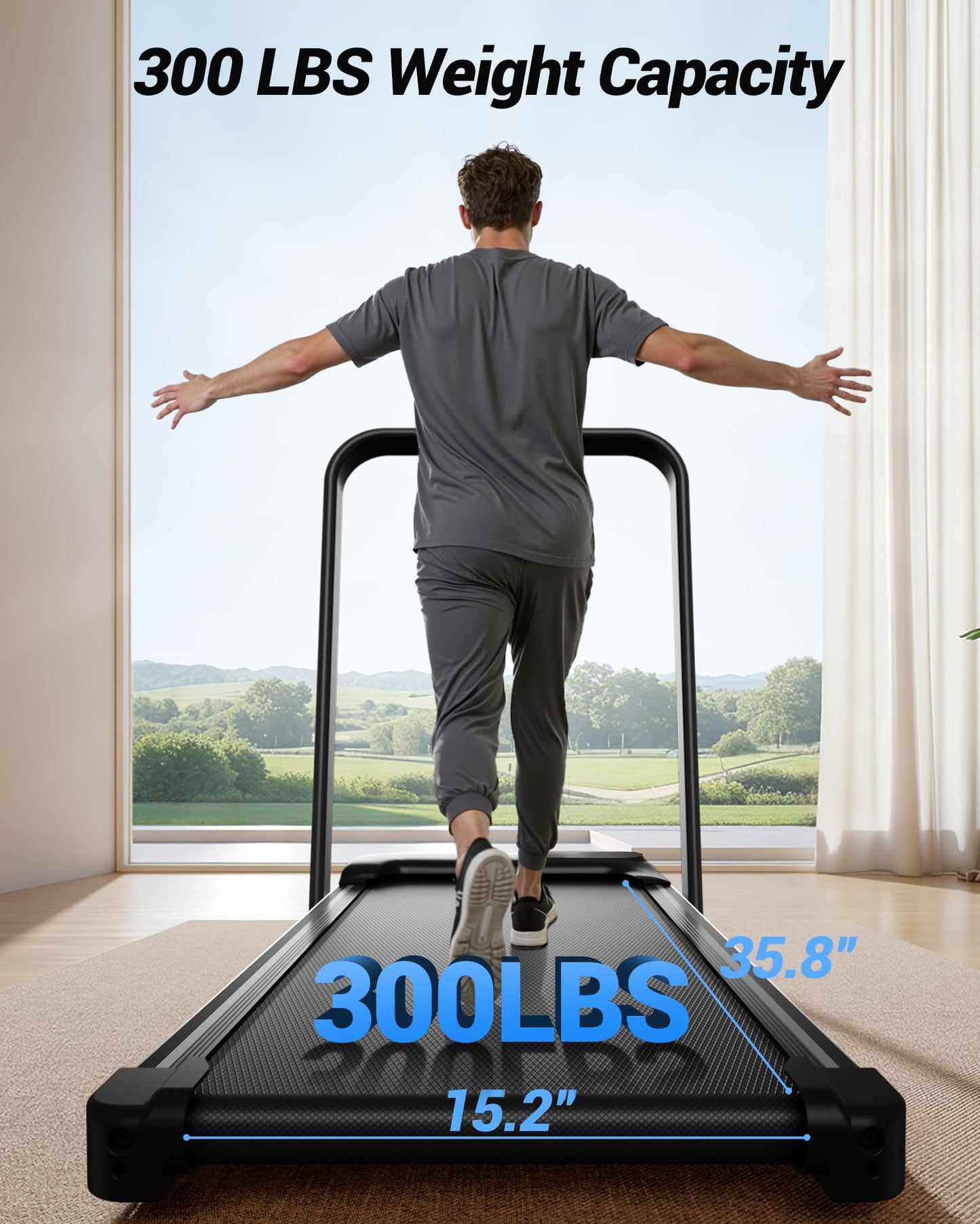 3-in-1 Walking Pad with 15% Incline 2.5HP Foldable Walking Pad Treadmill Under Desk 0.6-6.2MPH Compact Small Treadmills for Home 300LBS with Romote Control