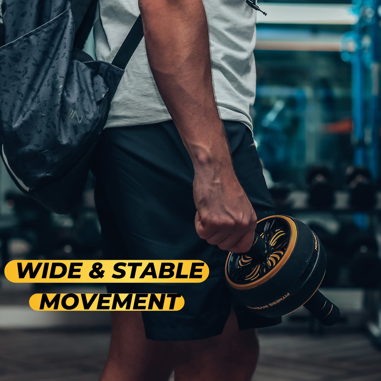 Fitness Invention Ab Roller Wheel - Ab Wheel Roller & Knee Mat - Rueda Para Abdominales - Abdominal Wheel - Abs Roller for Men & Women - Home Gym Equipment