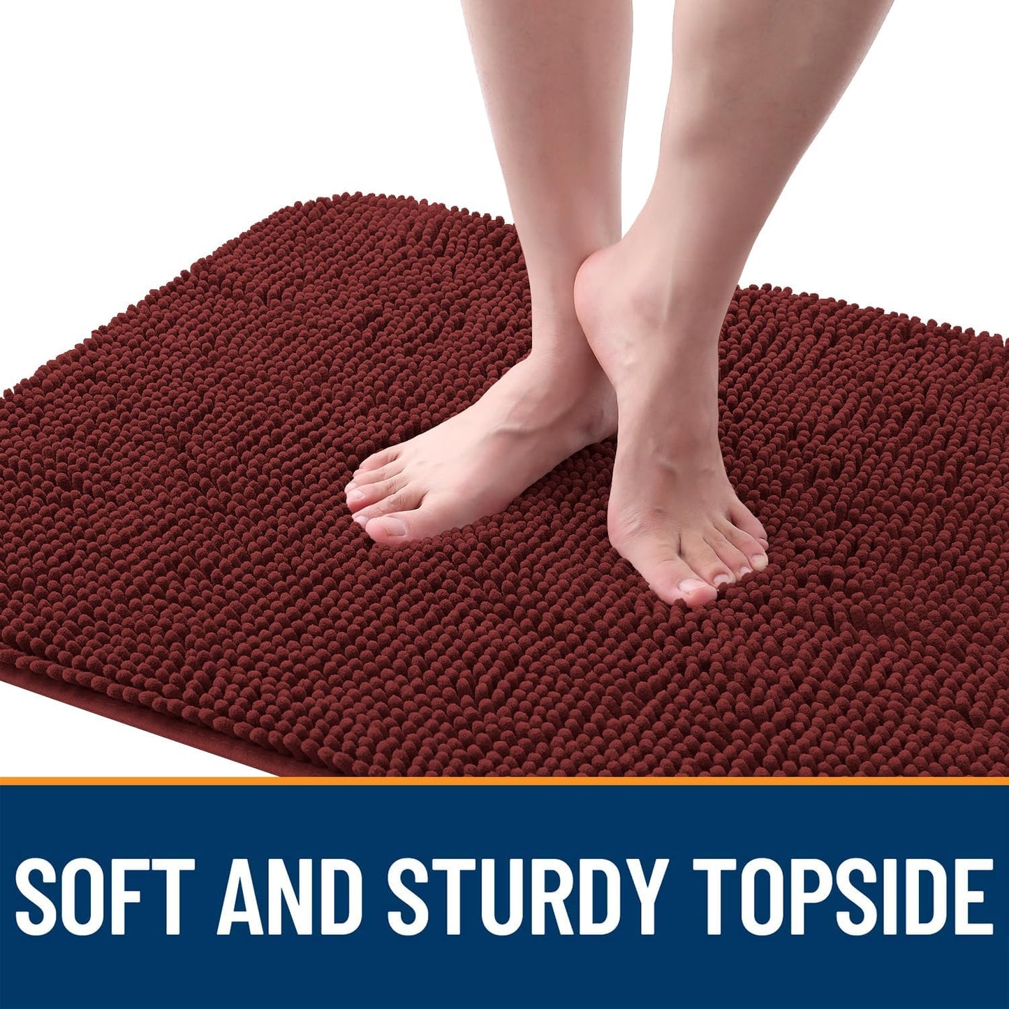 OLANLY Dog Door Mat - Absorbent Non-Slip Washable Doormat for Muddy Paws | 59x20 Caramel Russet