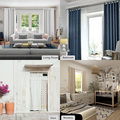 Byondeth Curtain Rods - Adjustable 16 to 120 Inches | 1 Inch Diameter with Aluminum End Cap, Silver Gray