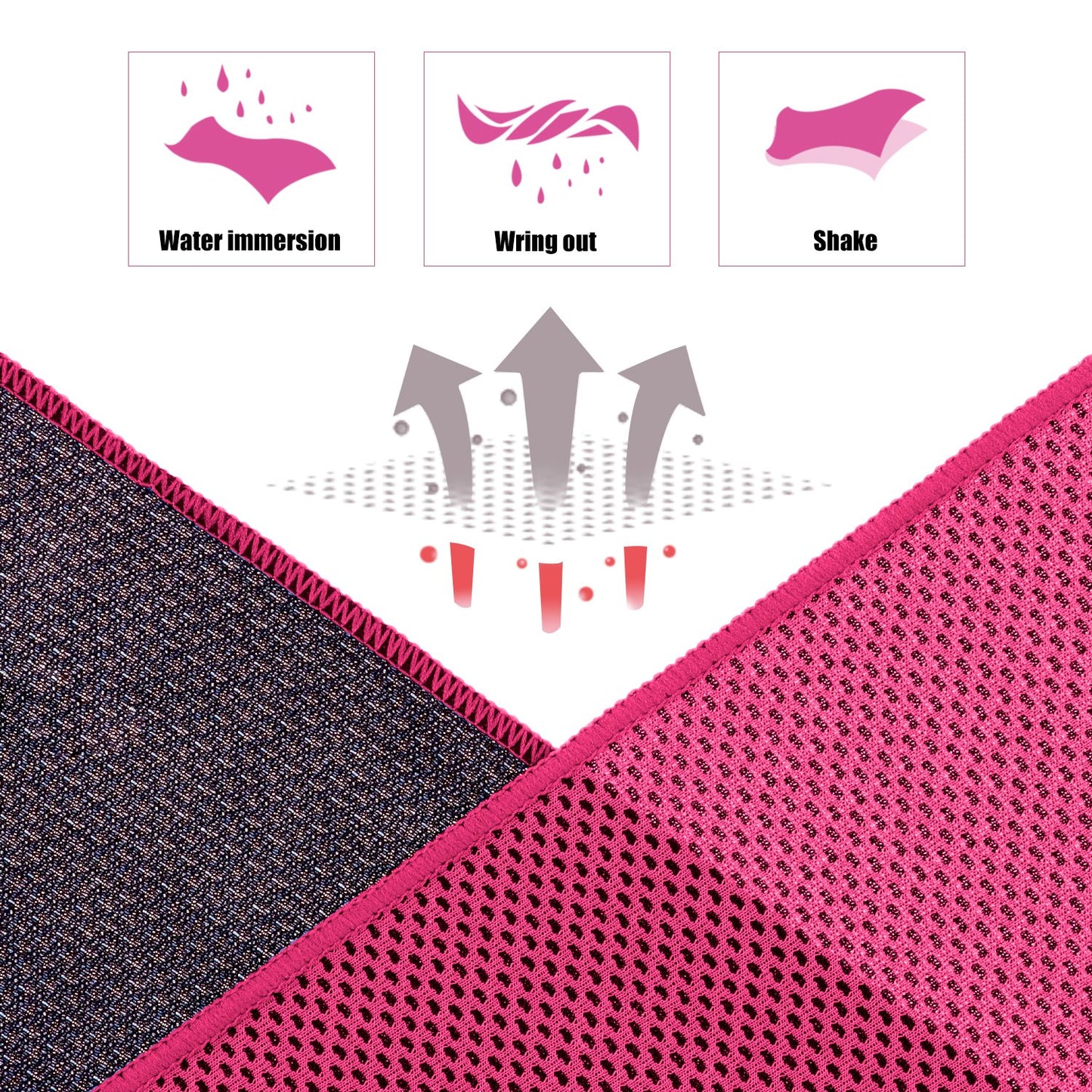 Biange Cooling Towels (40"x 12", Pack of 10) for Neck and Face, Cold Towel for Hot Weather, Sports, Workout, Fitness, Gym, Yoga, Golf, Pilates, Travel, Camping & More