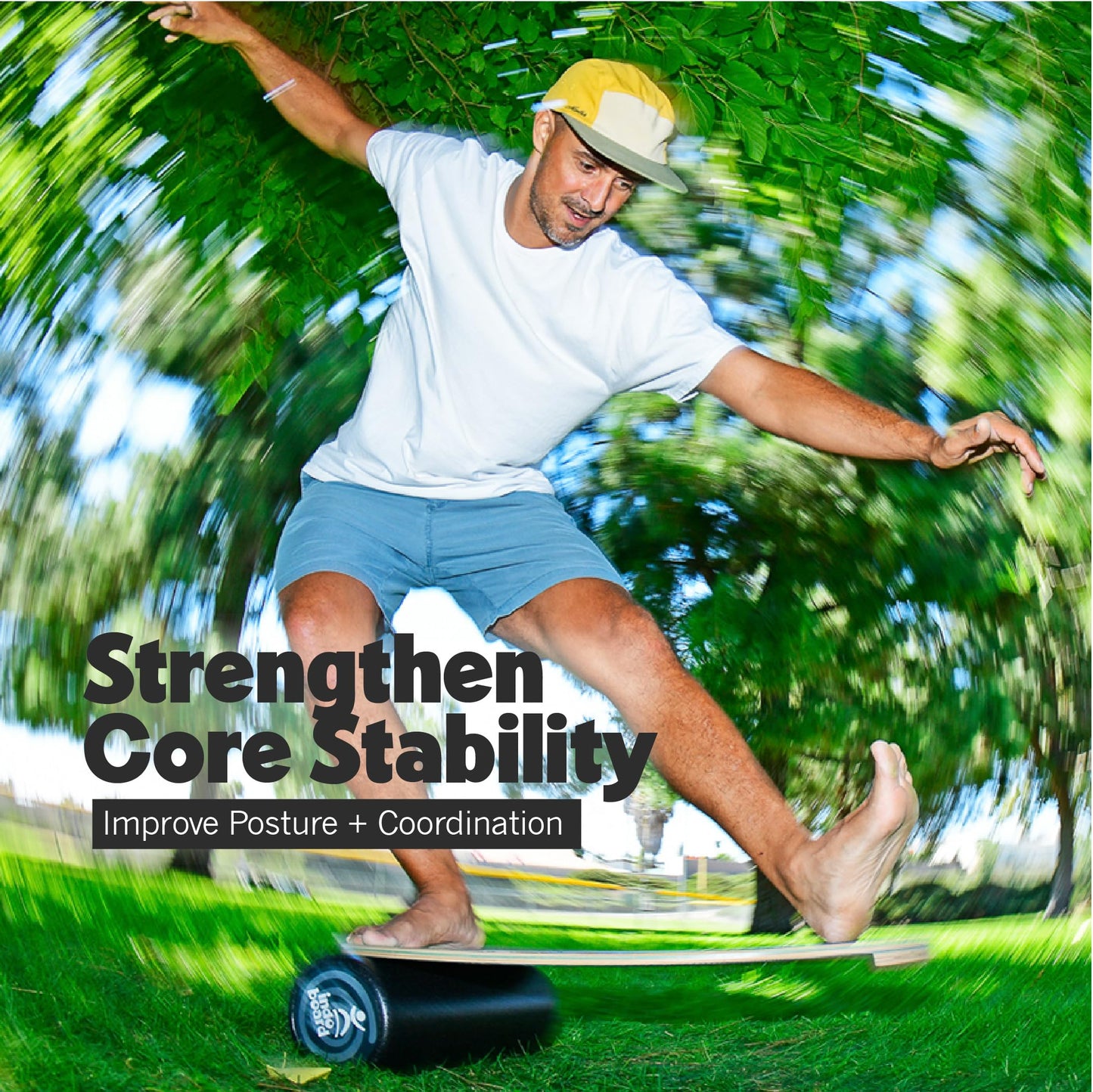 The Indo Board “Rocker” Training Package. Included Balance Board, Roller, and Cushion. Balance Training for Core Strength, Stability & Athletic Performance - Surfing, Skateboarding, Snowboarding. Designed for Progression. "Purple Rain" Design.