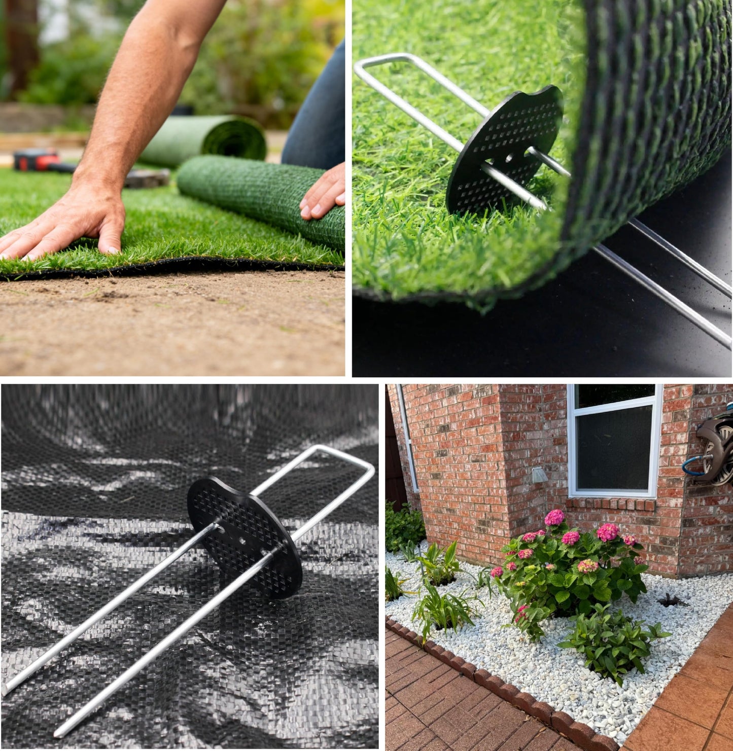 4 Inch 200 PCS Galvanized Landscape Staples with 200 PCS Gasket, Landscape Fabric Pins Stakes Lawn Ground Cover Graden Staples Spikes Weed Barrier Stakes