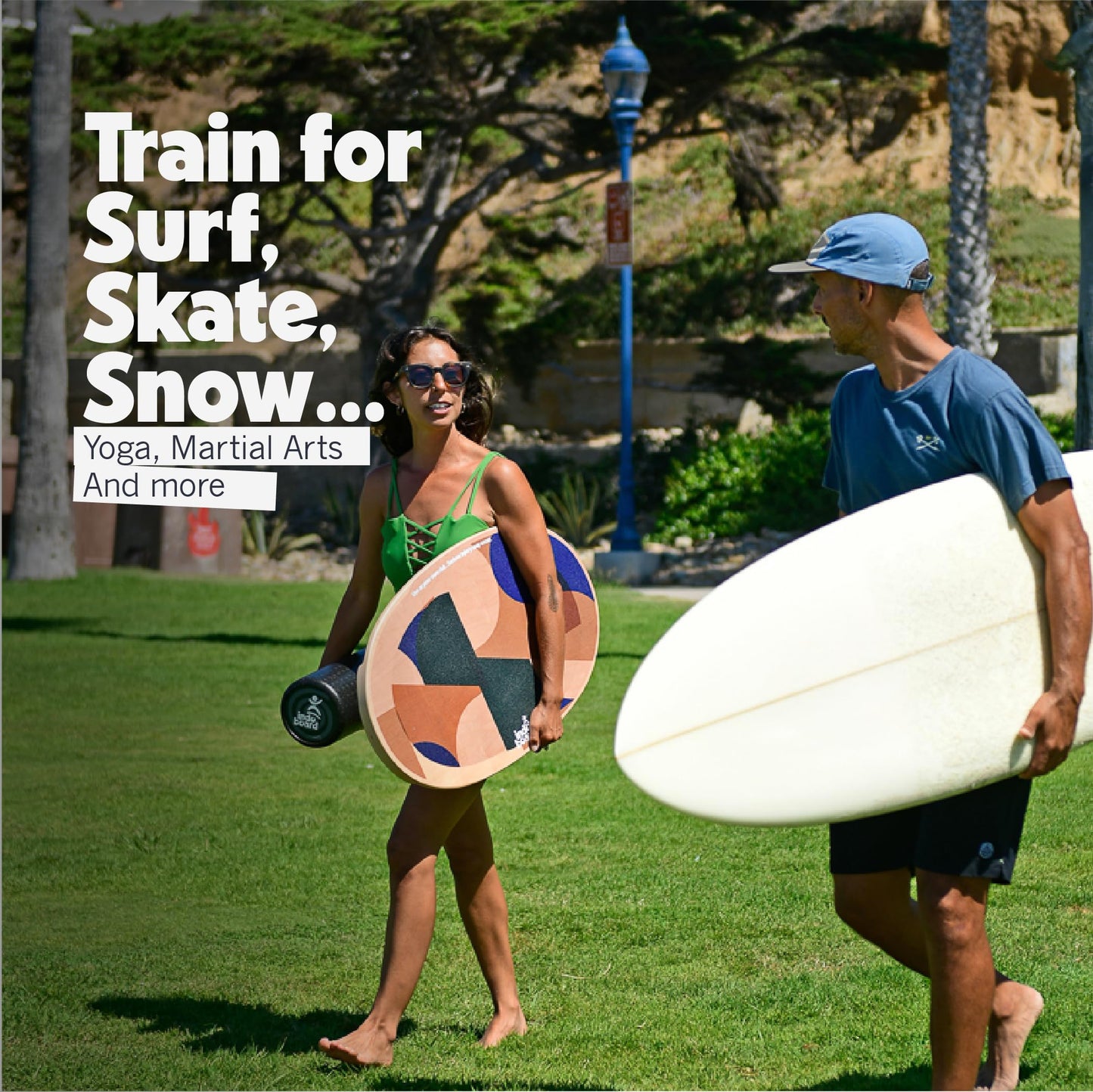 The Original Indo Board - Balance Board Trainer for Core Strength, Stability & Athletic Performance - Surfing, Skateboarding, Snowboarding, Yoga, Physical Therapy & More. Includes Board and Roller. "Cuby" Design.