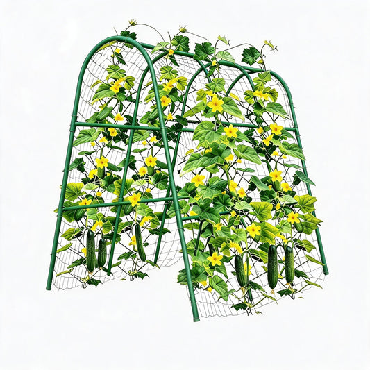 4x5.3FT Garden Arch Trellis for Raised Beds, Heavy Duty Metal u-Shaped Plant Support for Climbing Vegetables, Fruits & Vines, Outdoor Rust-Resistant Vertical Growing Trellis, Green