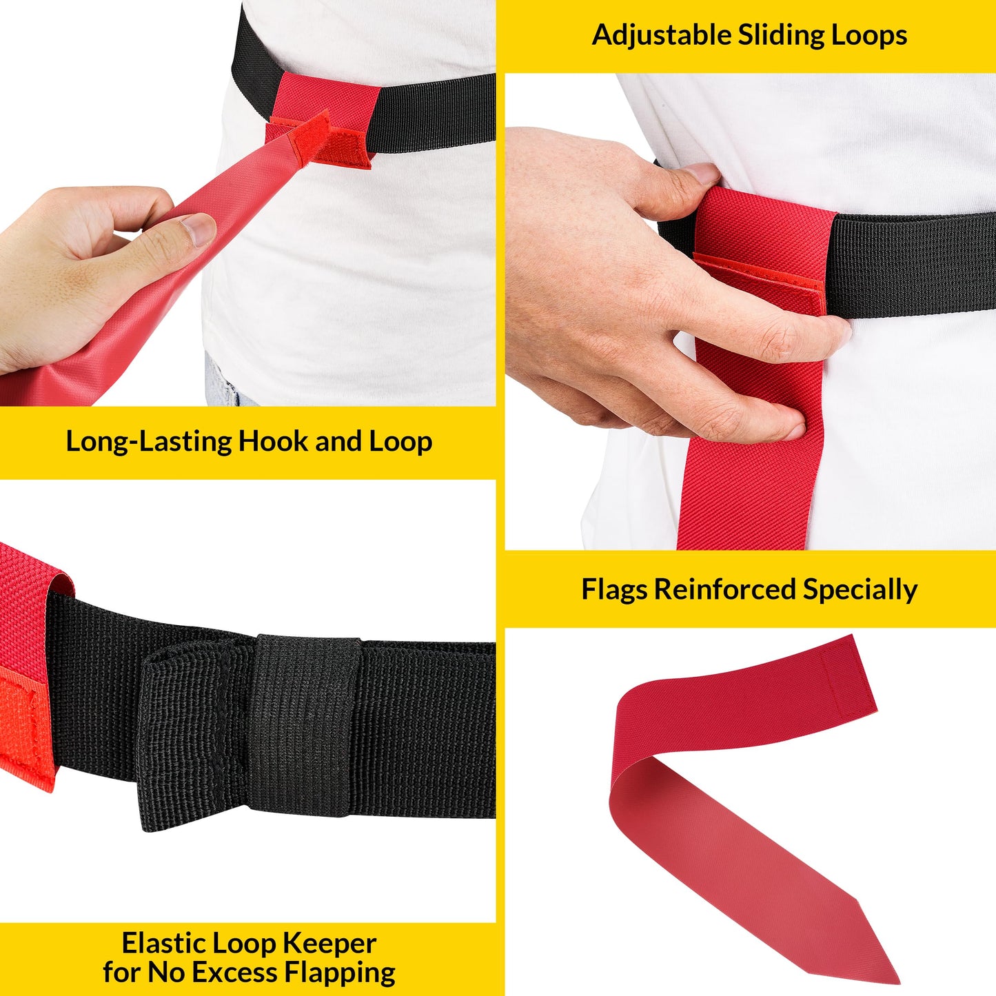 MIUONO Flag Football Belts, Flag Football Set for Adults Kids and Youth, Flag Football Flags for 14 Players Training and Competition Equipment