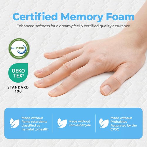 Neo Sleep Twin XL Cooling Memory Mattress - Pressure Relief & Cool Sleep | Medium Firm CertiPUR-US Certified Foam, 6 Inch