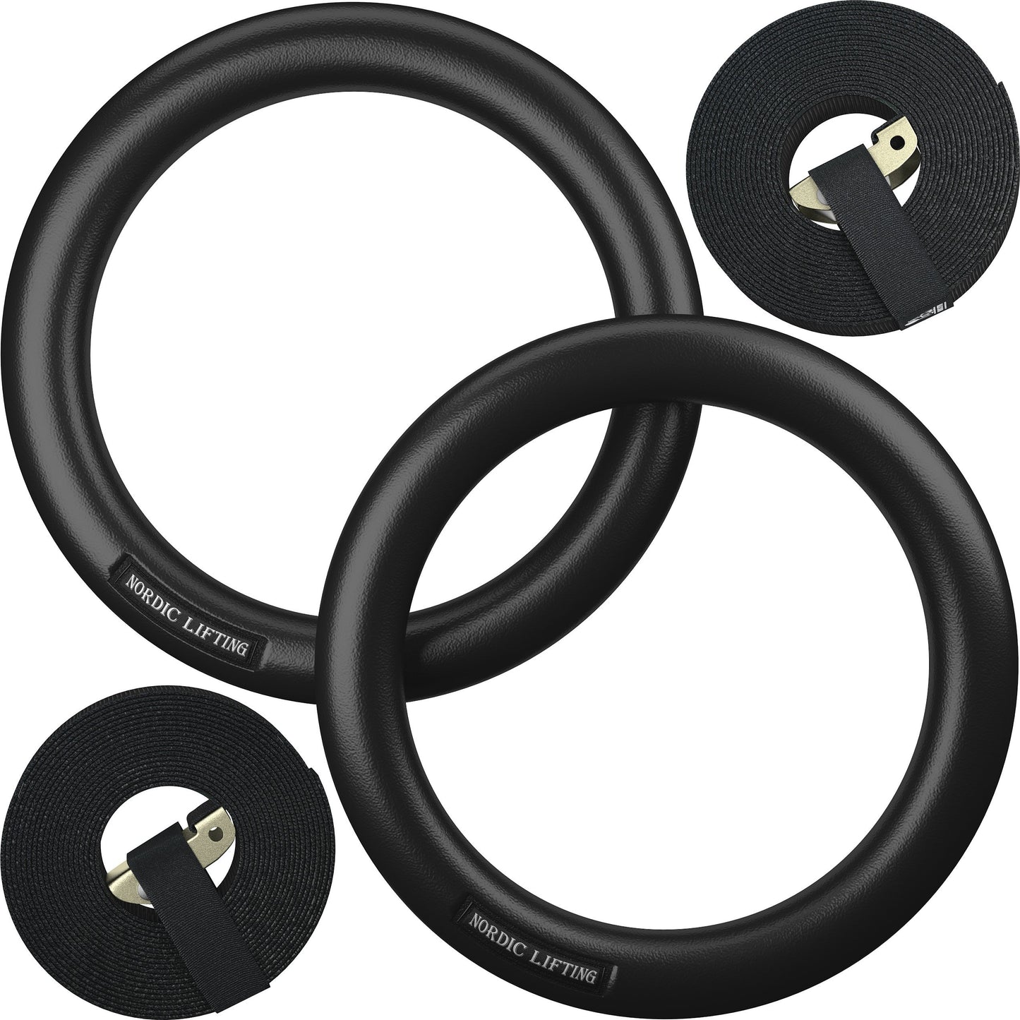 Nordic Lifting Gymnastic Rings with Straps – Heavy Duty Rings for Crossfit, Gymnastics, and Strength Training – Olympic Home Gym Equipment