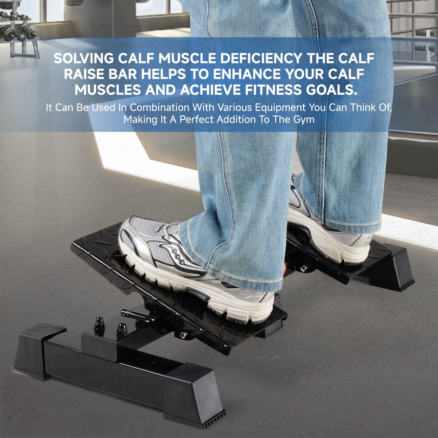 leikefitness Height Adjustable Standing Calf Raise Machine for Calf Stretching, Squat, Foot Stretch, Anti-Slip Slant Board