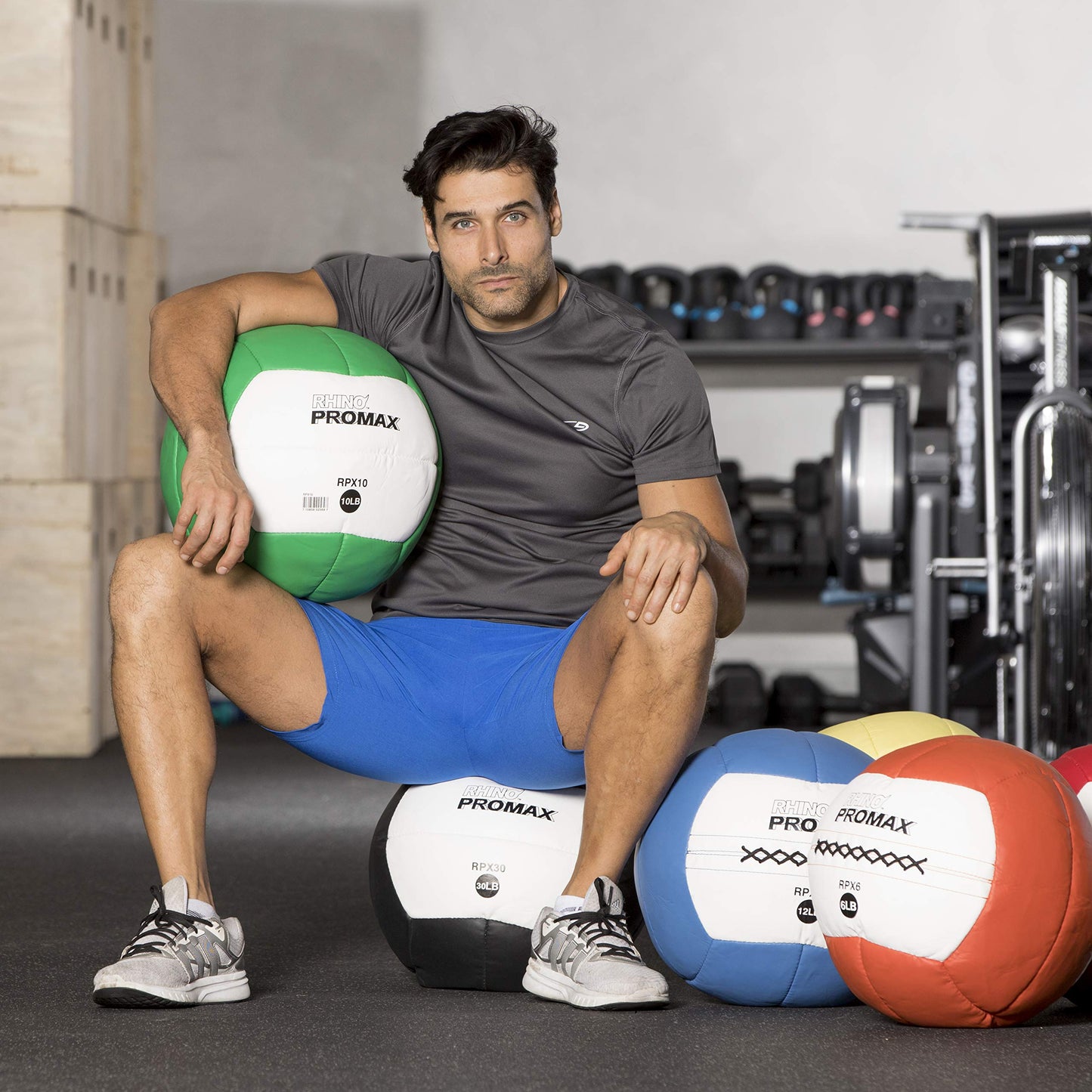 Champion Sports RPX16 Rhino Promax Slam Balls, 16 lb, Soft Shell with Non-Slip Grip, Medicine Wall Exercise Ball for Weightlifting, Plyometrics, Cross Training, & Home Gym Fitness