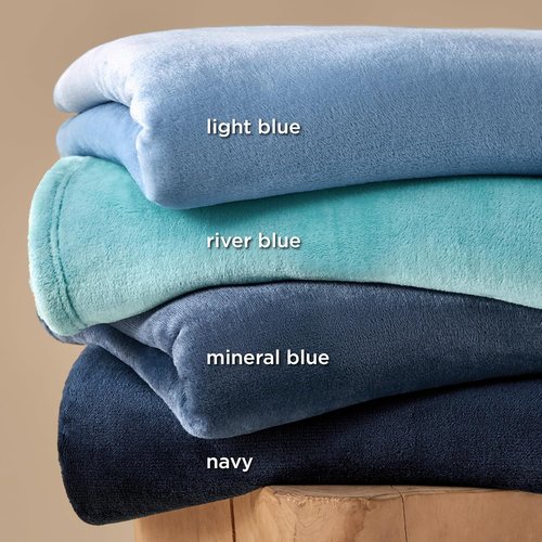 Bedsure GentleSoft Fleece Throw Blanket - Cozy River Blue Plush Blanket for Couch, 50x70 Inches