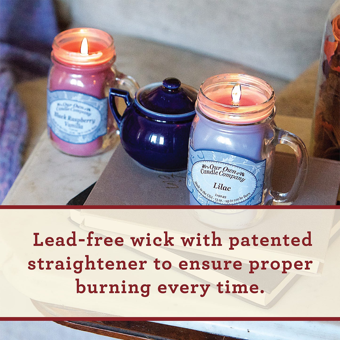 Our Own Candle Company Blood Orange Scented Mason Jar Candle, 100 Hour Burn Time - 13 Ounces