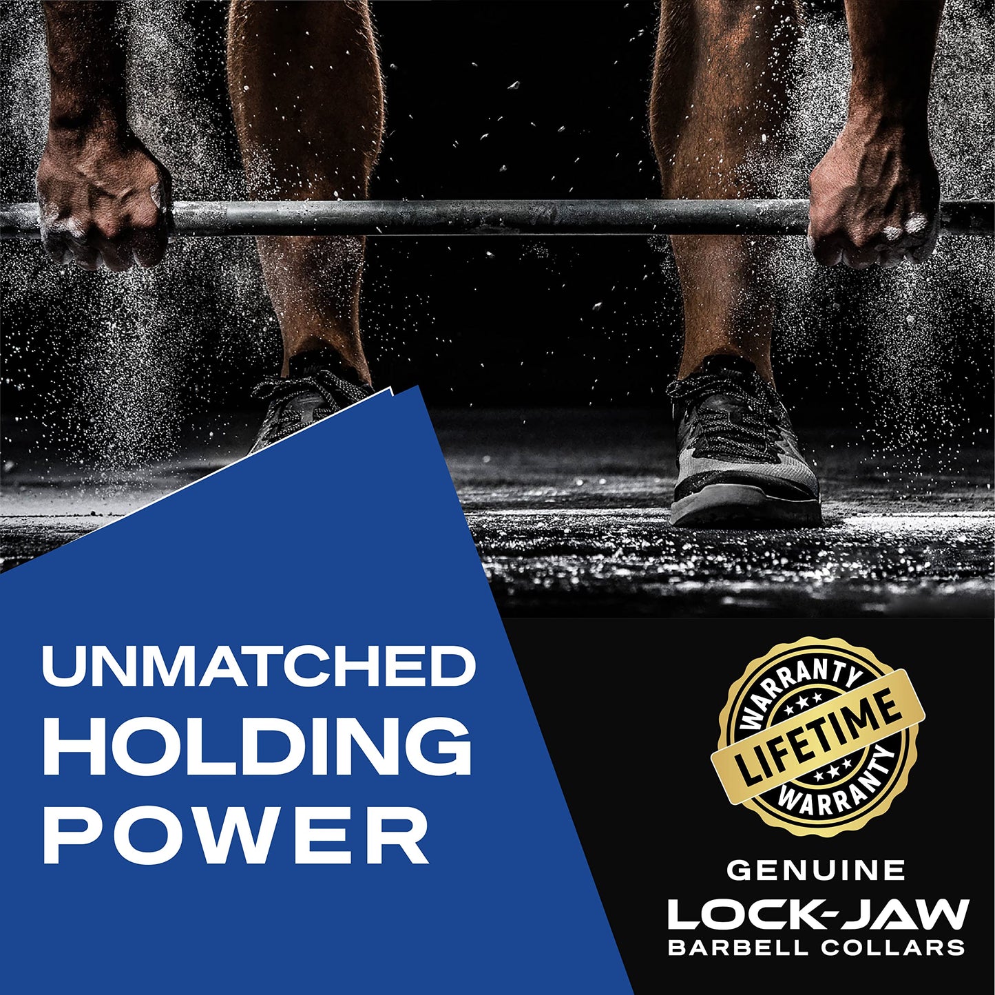 Lock-Jaw PRO 2 Barbell Collars Olympic Barbell Clamps 2 Pcs – Heavy Duty Bar Clamps for 2” & 50mm Olympic Bars – Secure Weight Bar Clamps for Strength Training & Home Gym Accessories – Blue