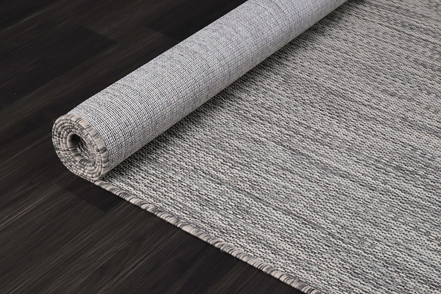 CAMILSON Outdoor Rug 5x7 Modern Area Rugs for Indoor and Outdoor Patios and Porches - Waterproof, Washable, Non-Shedding, Easy-to-Clean Outside Carpet (5 x 7, Solid - Silver Gray)