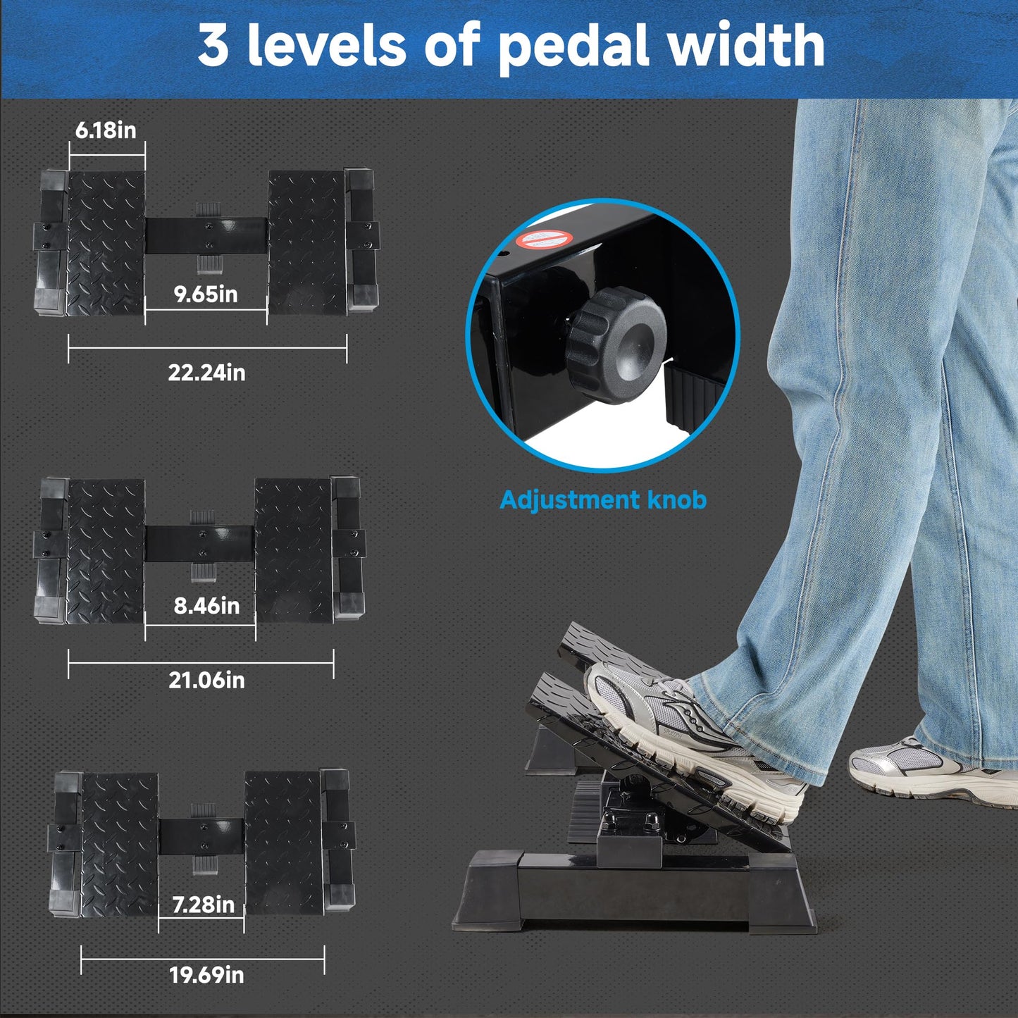 leikefitness Height Adjustable Standing Calf Raise Machine for Calf Stretching, Squat, Foot Stretch, Anti-Slip Slant Board