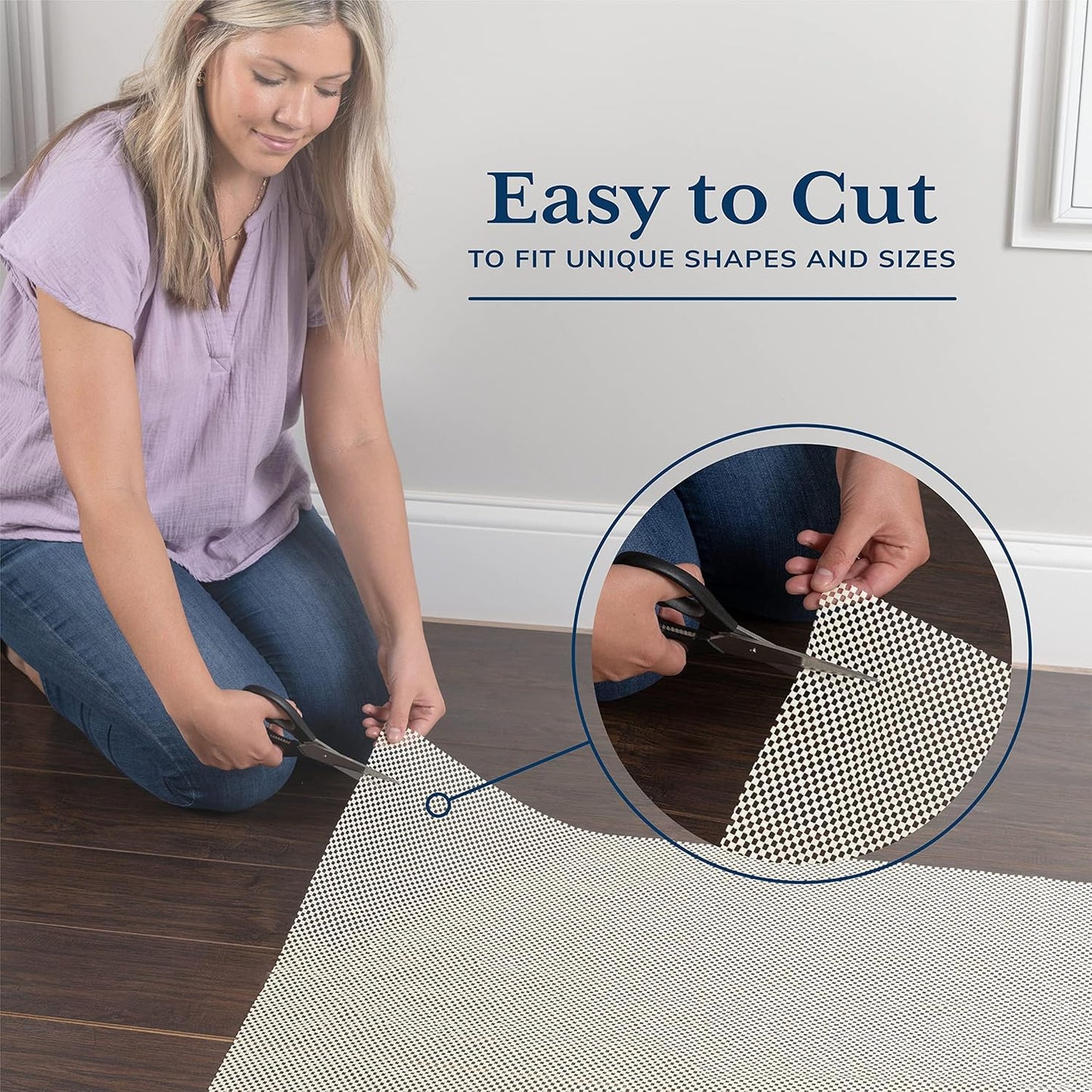 Veken Round Rug Pad Gripper - 6 Ft Non-Slip Circle Mat for Hardwood & Tile Floors